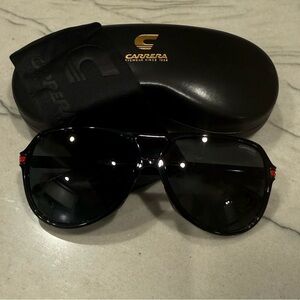 Carrera 1045/S 807IR Black Aviator Pilot Sunglasses 61mm w/ Case NWOT